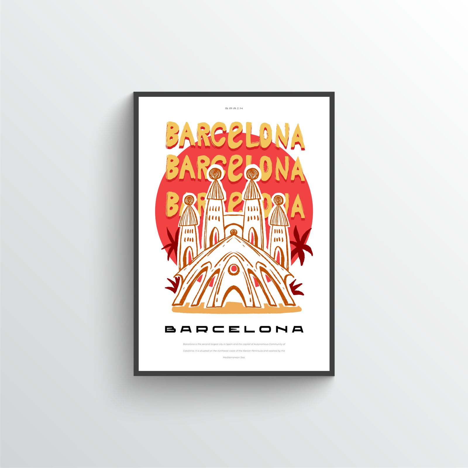 Barcelona Illustrationsposter