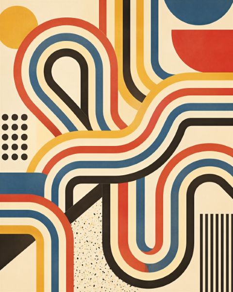 Poster - Retro Geometrisk Konst