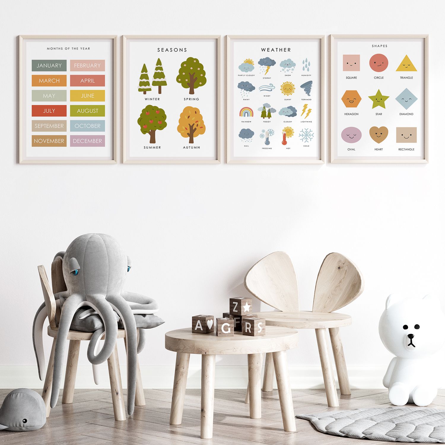 Affisch - Utbildningskonst Set / Set av 4