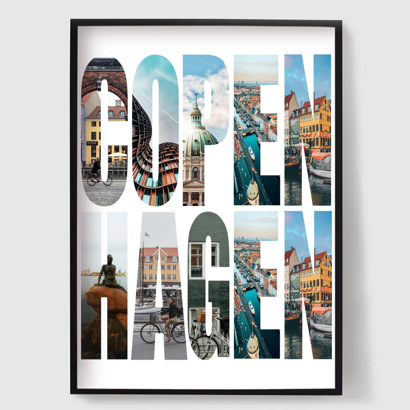 Personlig Poster - Destinationsnamn Fotouppladdning - Köpenhamn