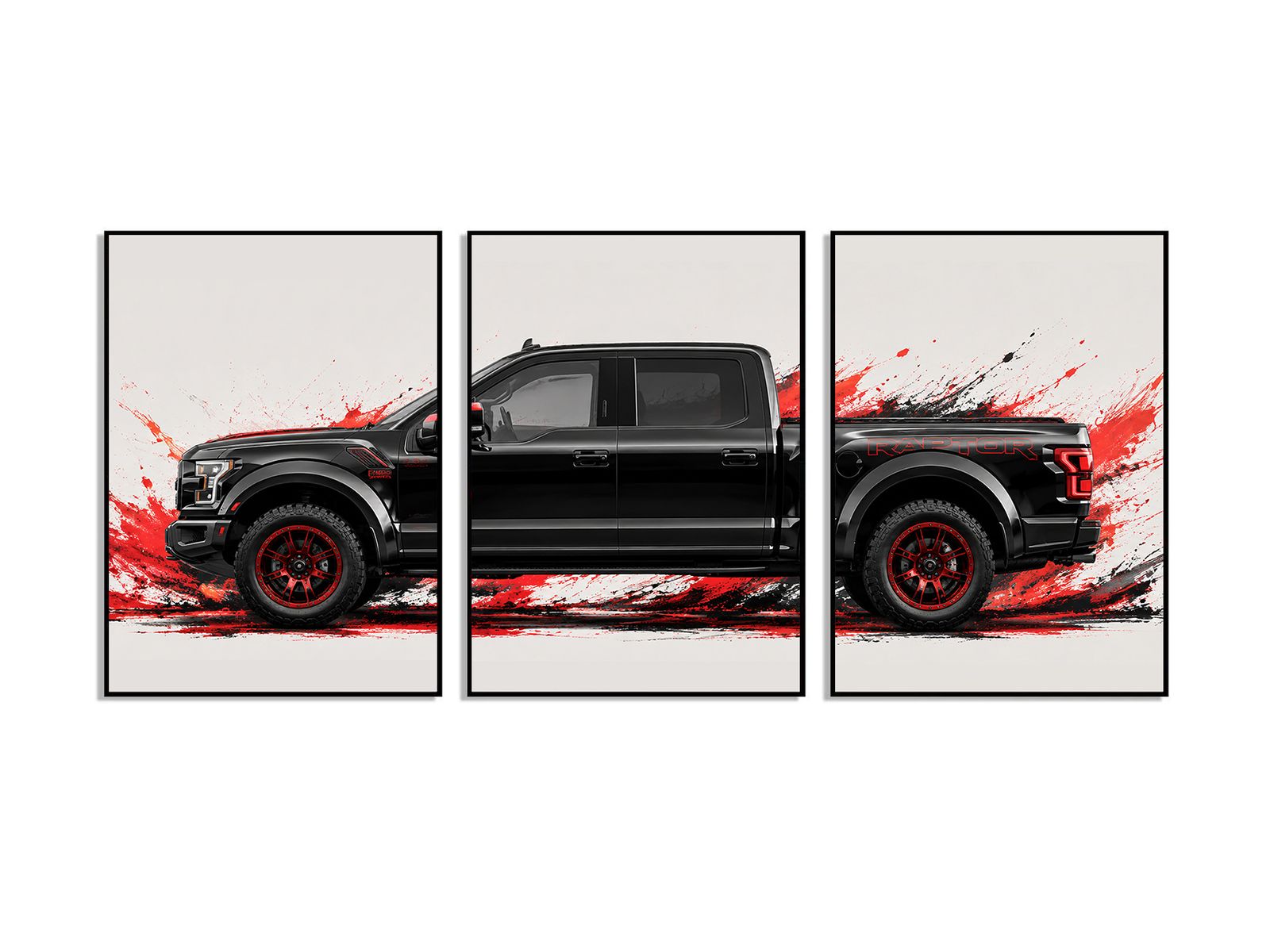 Poster - Raptor Truck Konst - Set av 3