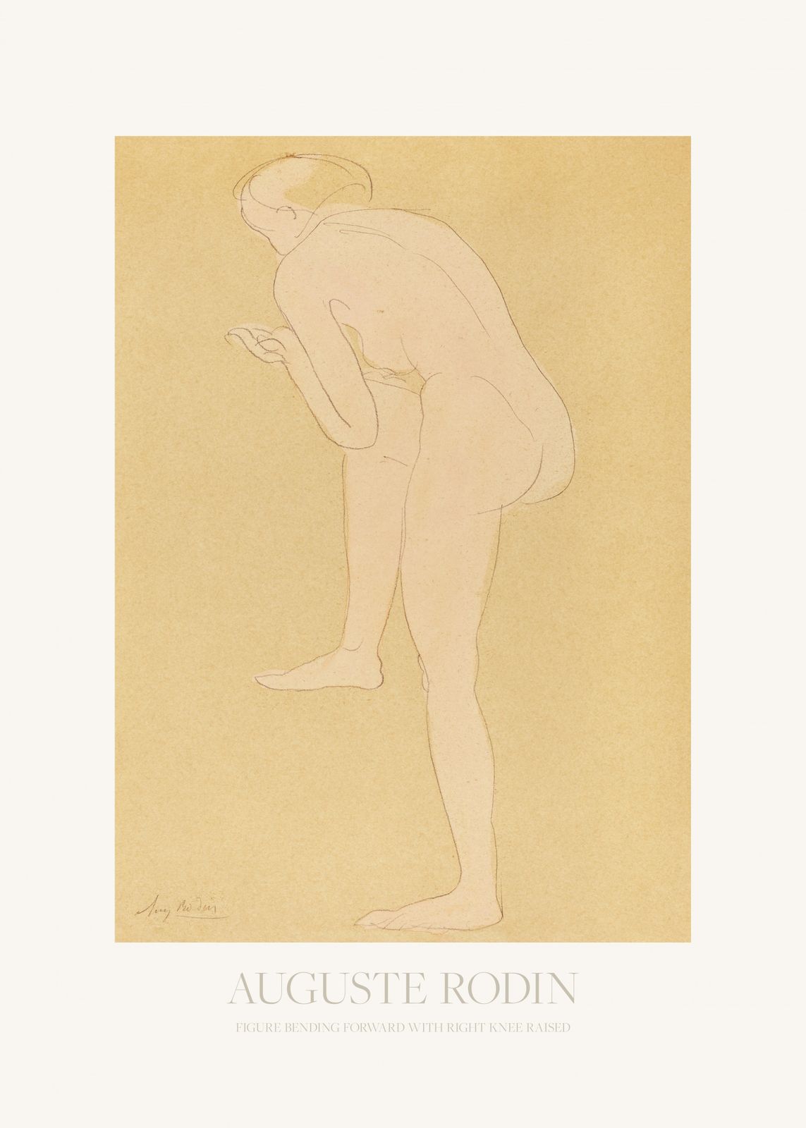 Poster - Figur som böjer sig framåt av Rodin