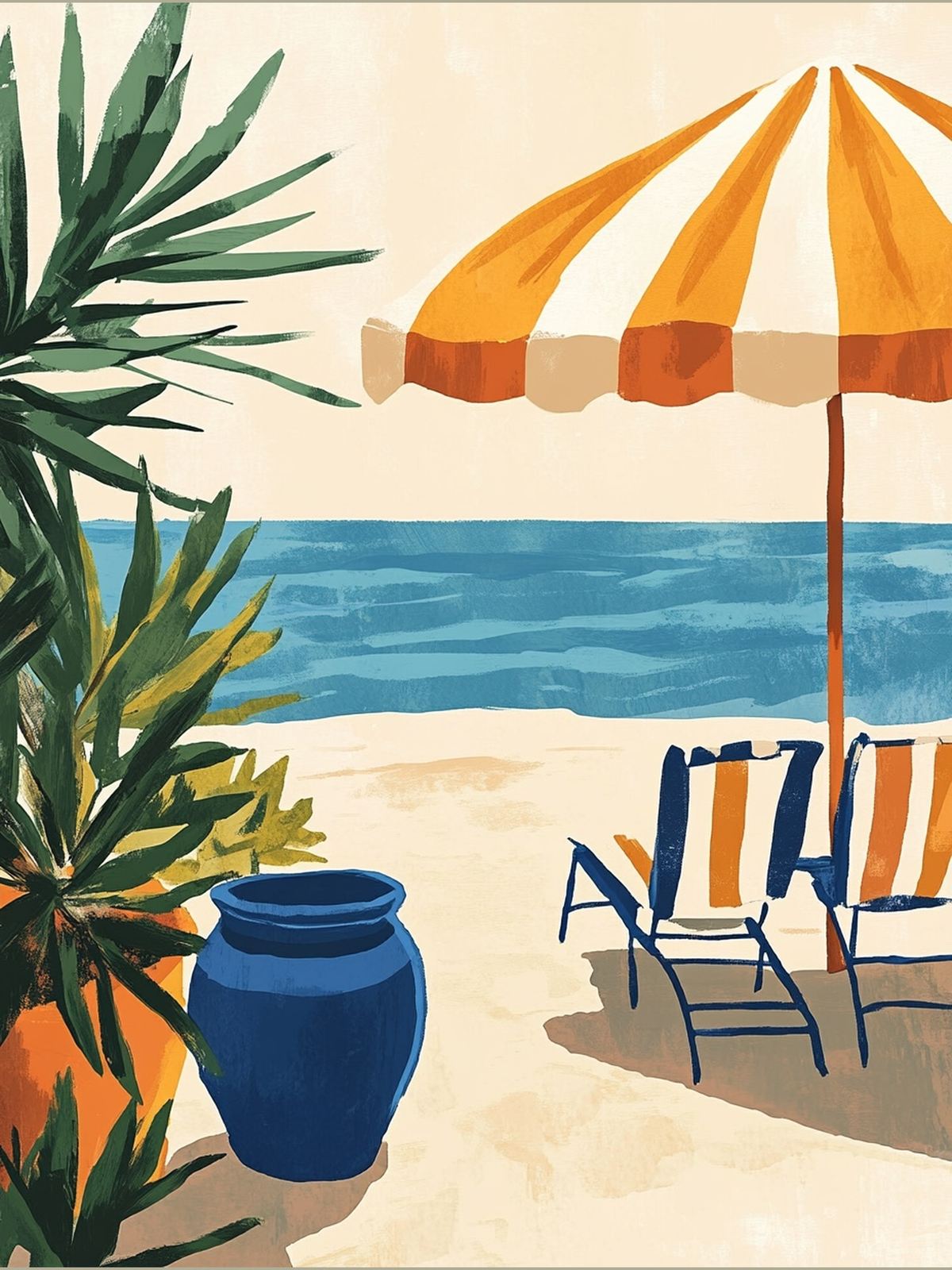 Poster - Strandparasol vid Havet