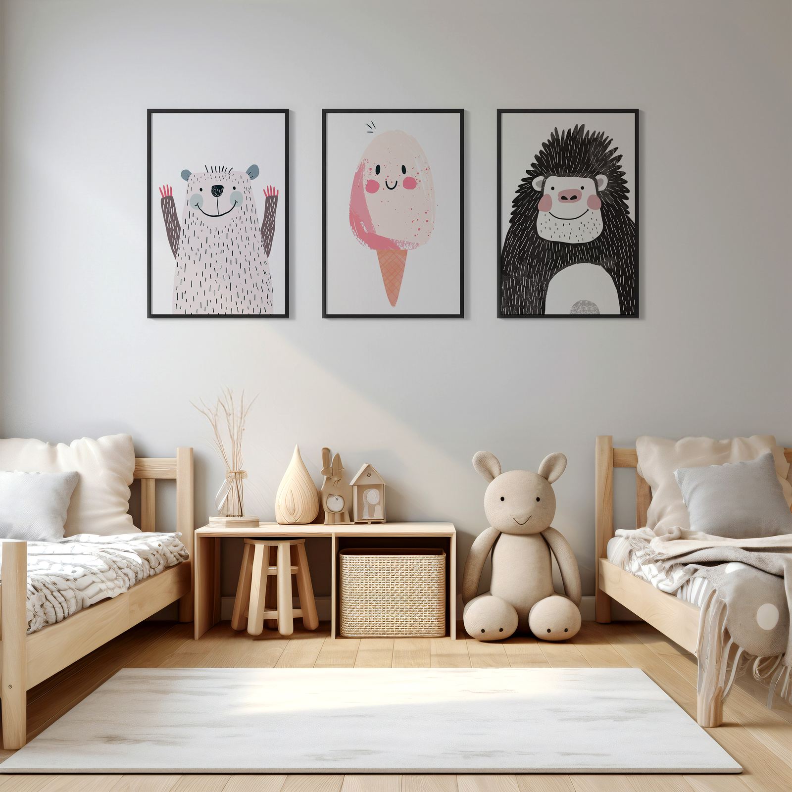 Poster - Lekfulla Djurvänner / Set om 3
