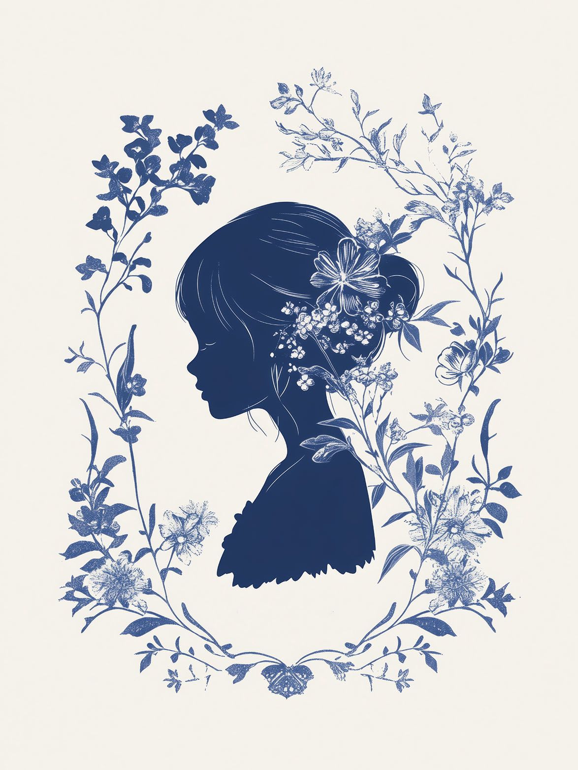 Poster - Blommig Silhuett