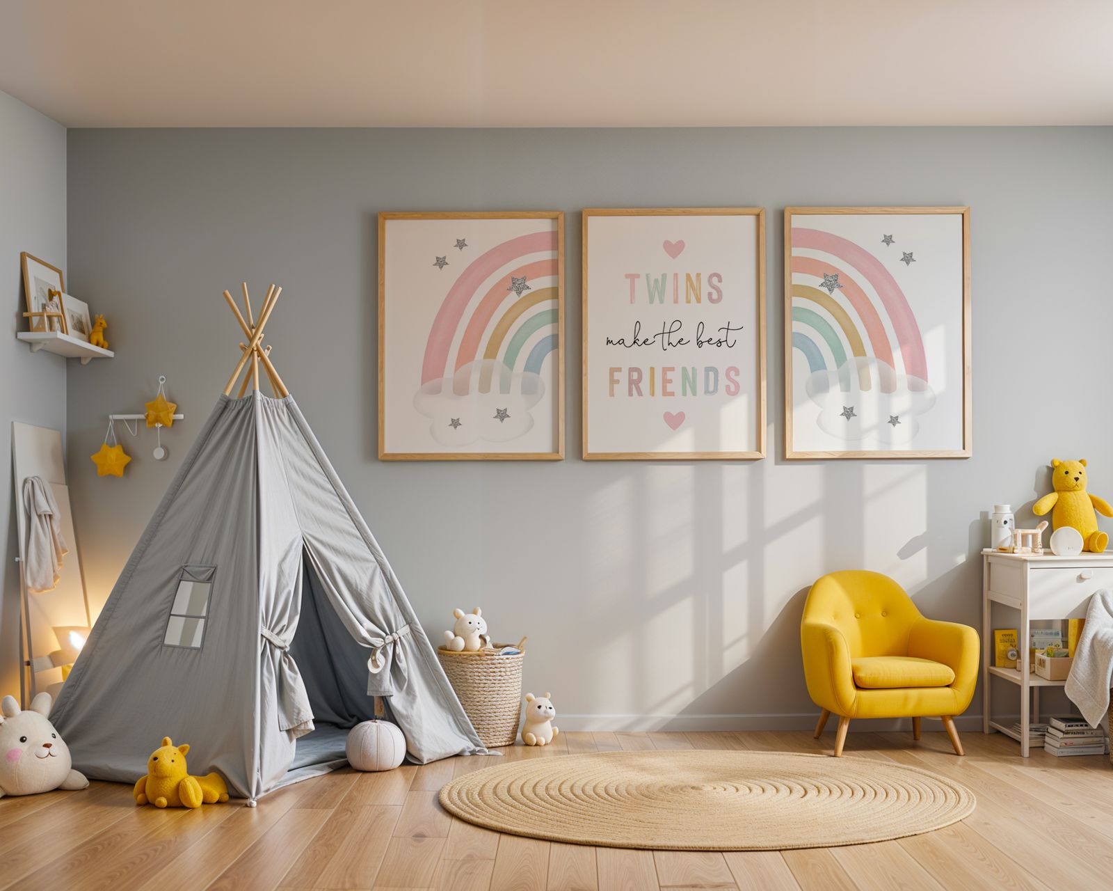 Affisch - Regnbåge Tvillingar Set av 3