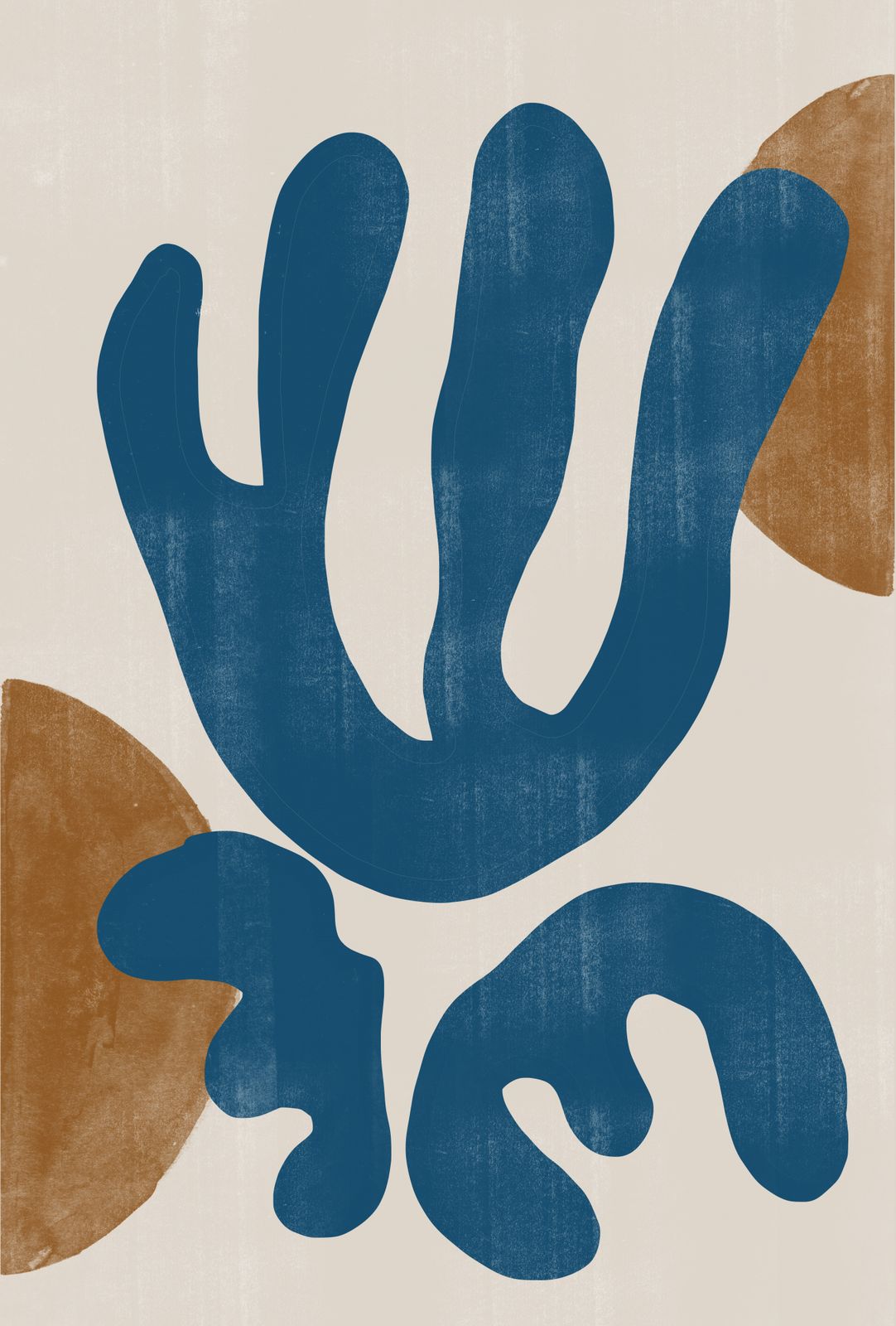Poster - Abstrakta Blå Former