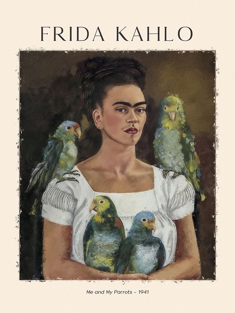 Poster - Me and My Parrots av Frida Kahlo