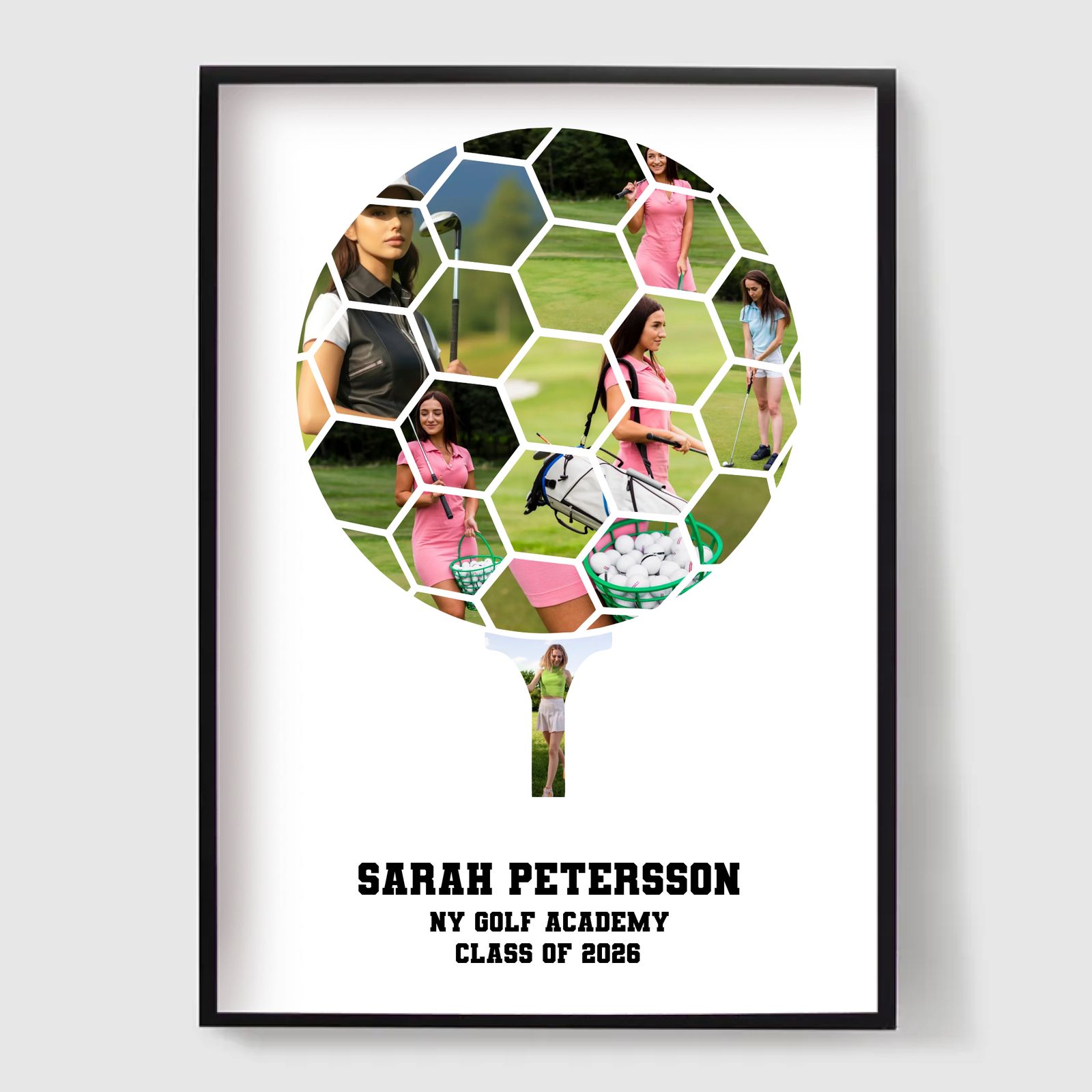 Personlig Poster - Fotokollage av Golfbollar