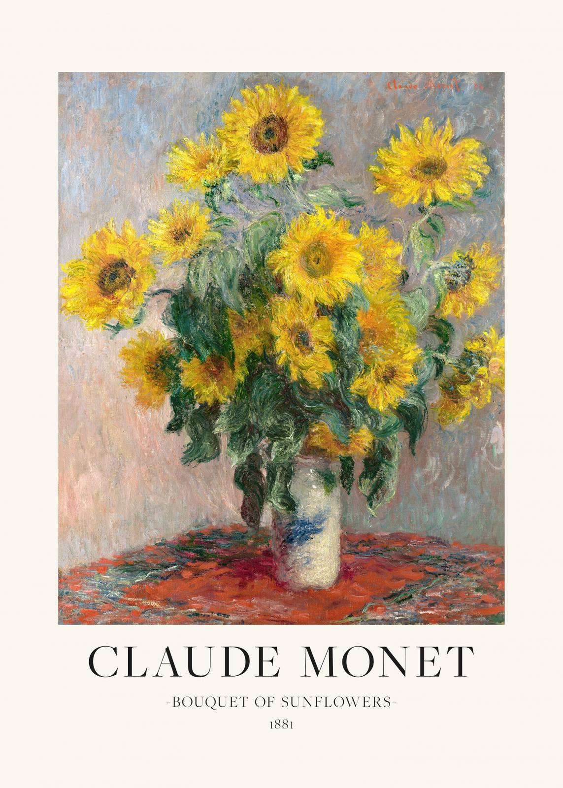 Affisch - Solrosbukett av Claude Monet