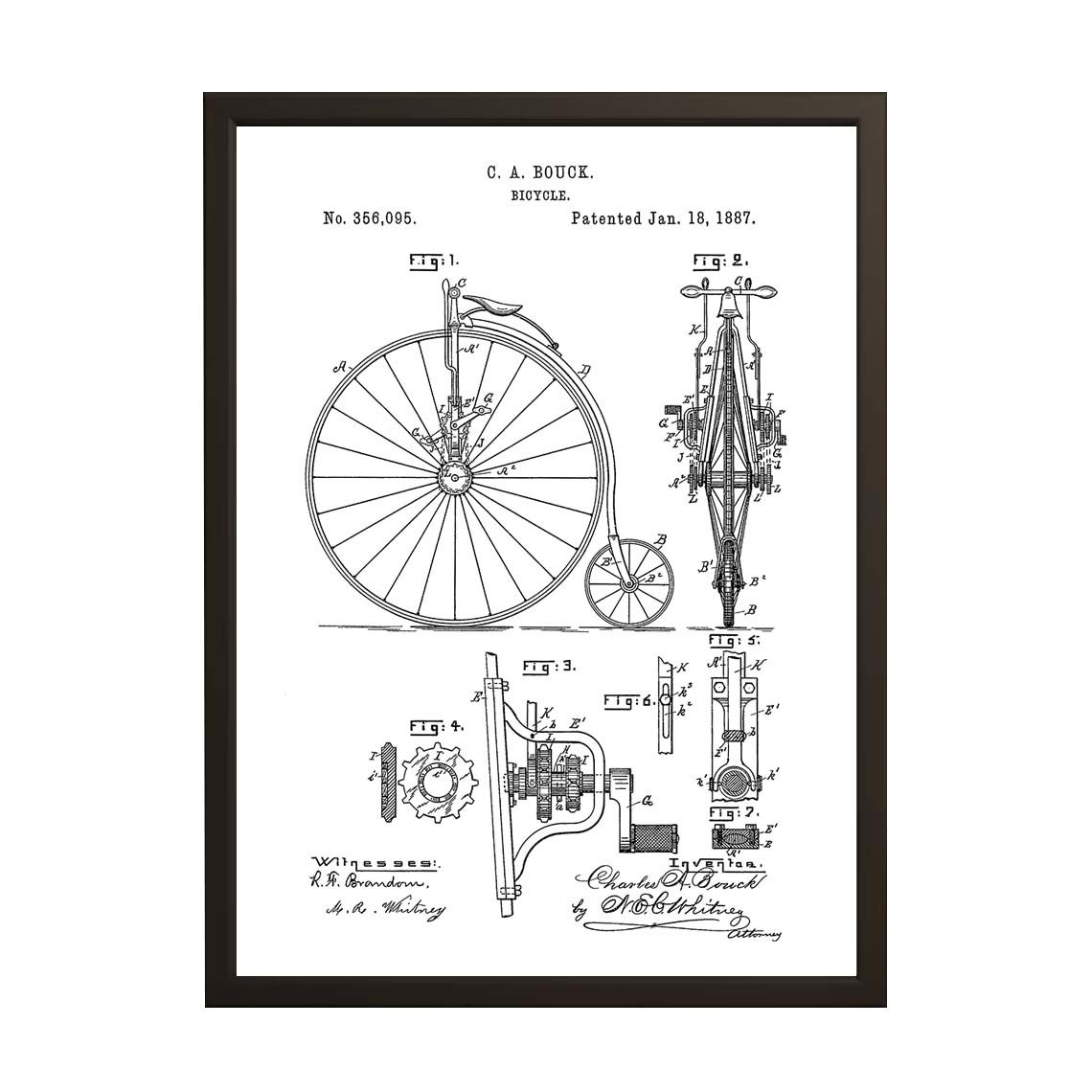 Patentritningsaffisch - Cykelpatent