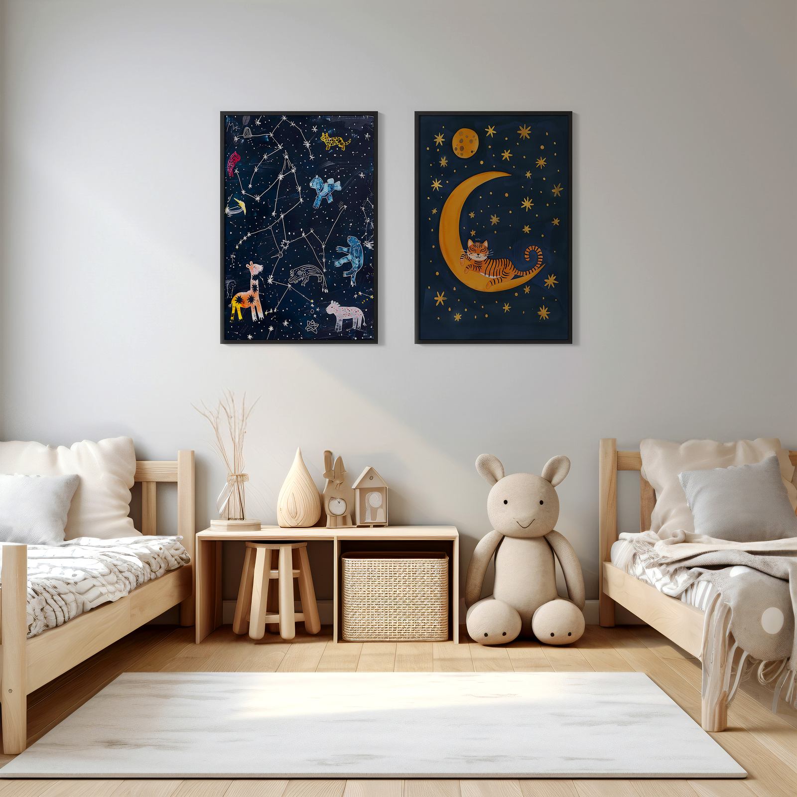 Poster - Måntiger och Konstellationer / Set om 2