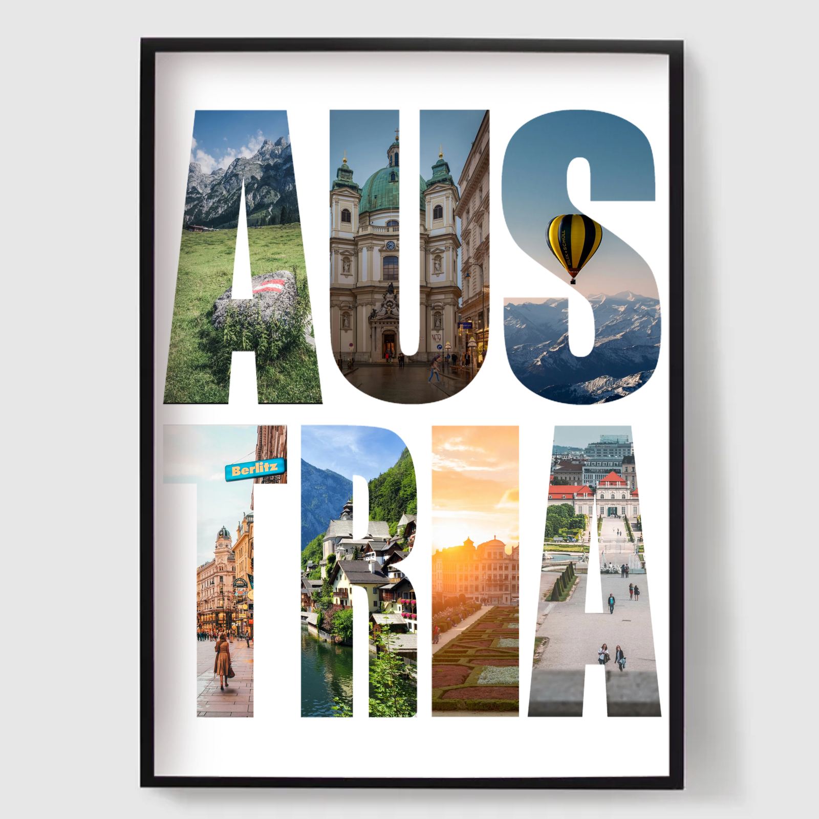 Personlig Poster - Destinationsnamn Fotouppladdning - Österrike