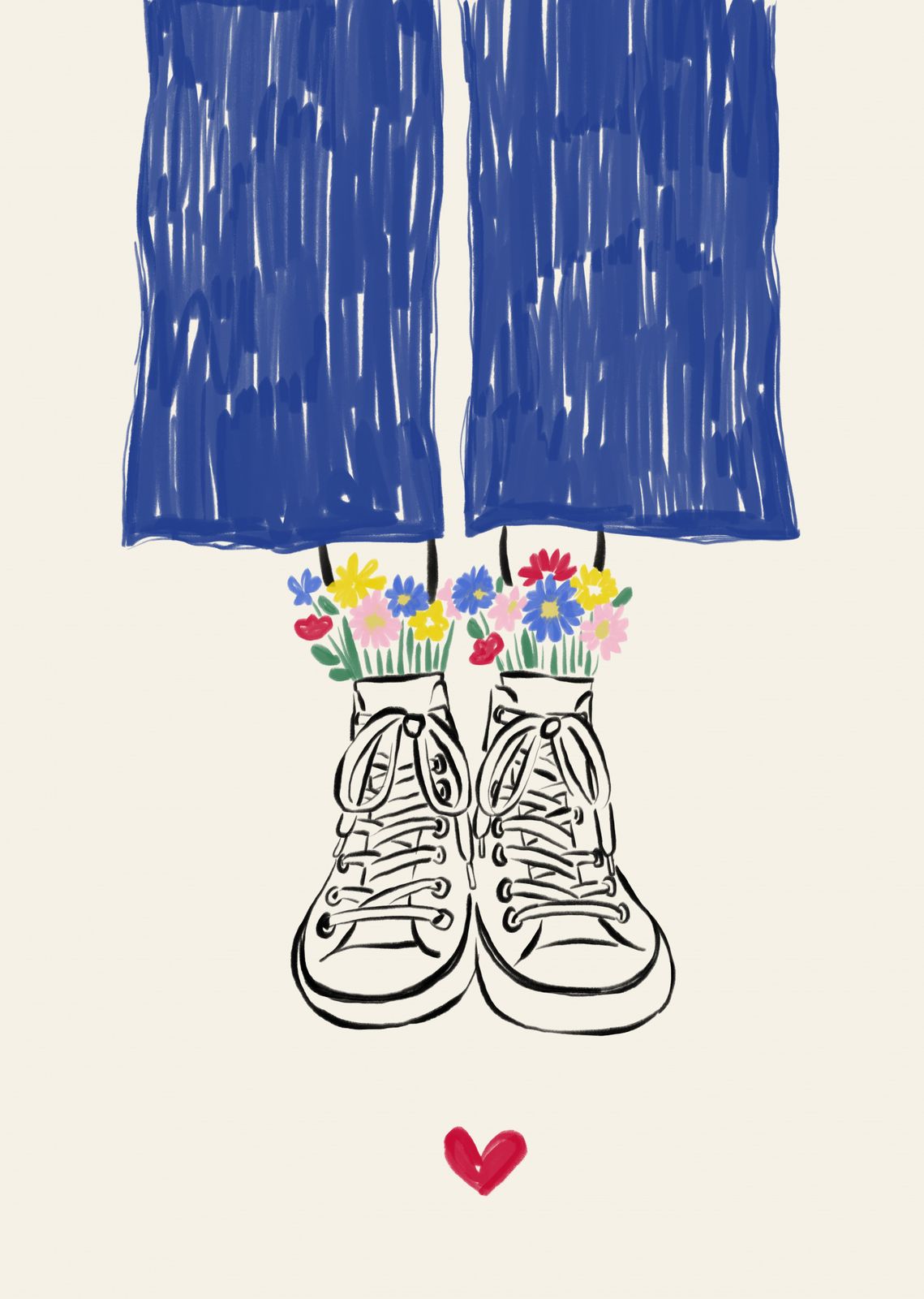 Poster - Sneakers med Blommor