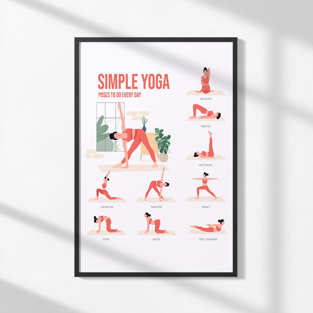 Poster - Enkla Yogapositioner