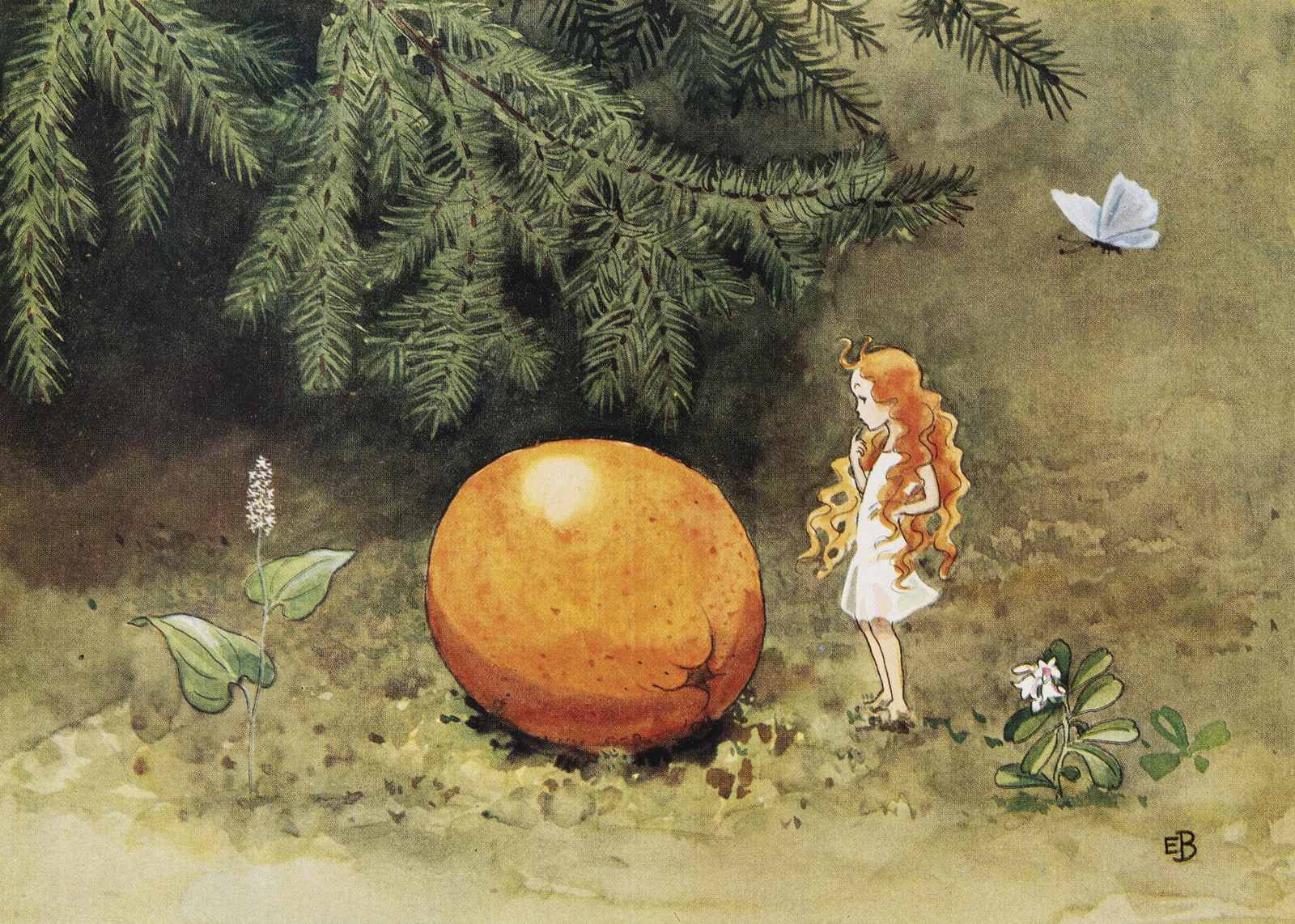 Poster - Liten Flicka och Jätteapelsin