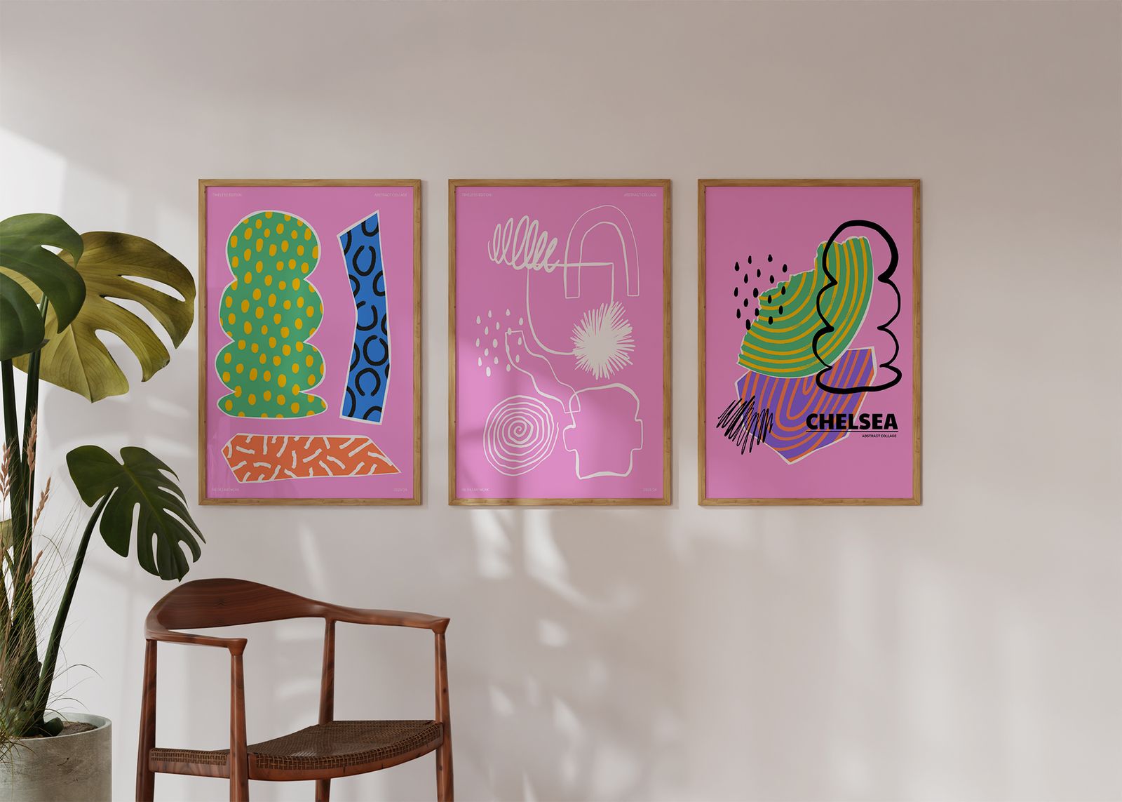 Poster - Abstrakt Collage Set of 3