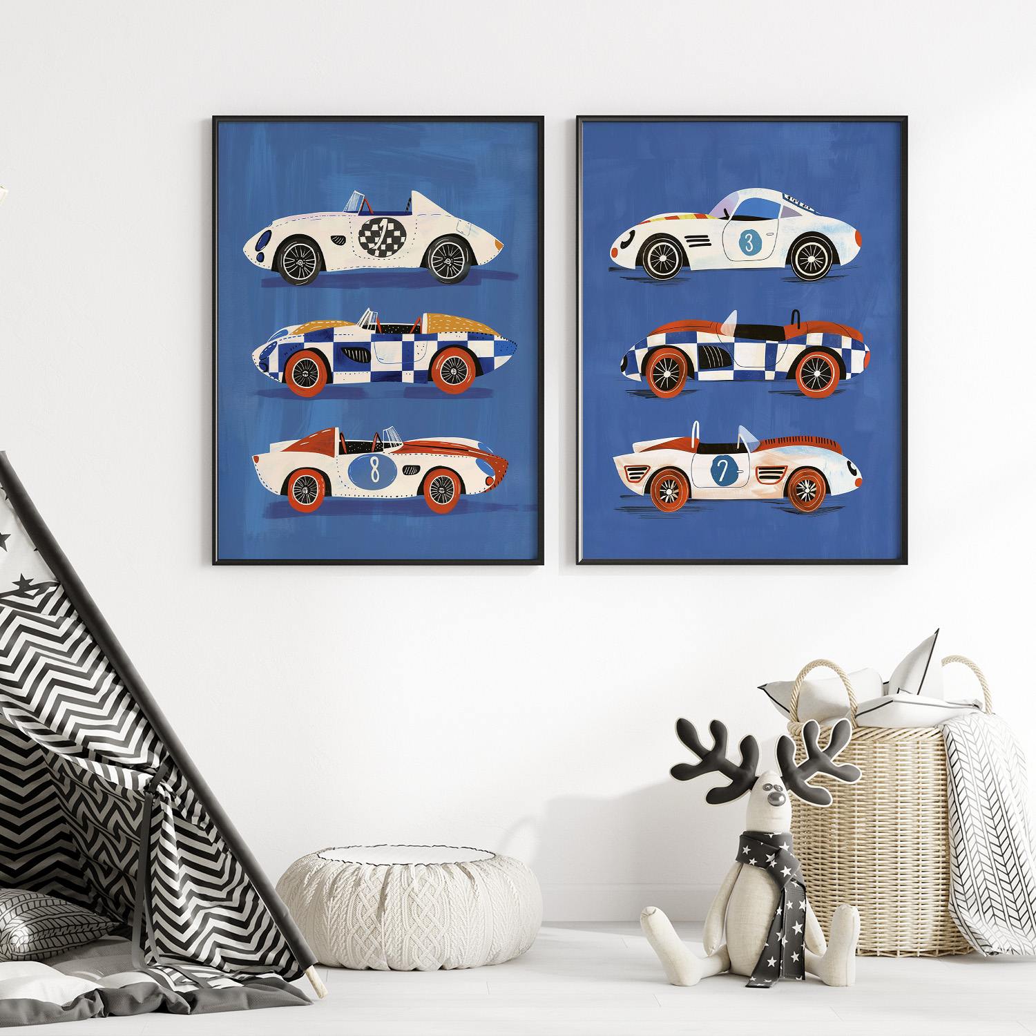 Poster - Vintage Racerbilar / Set om 2