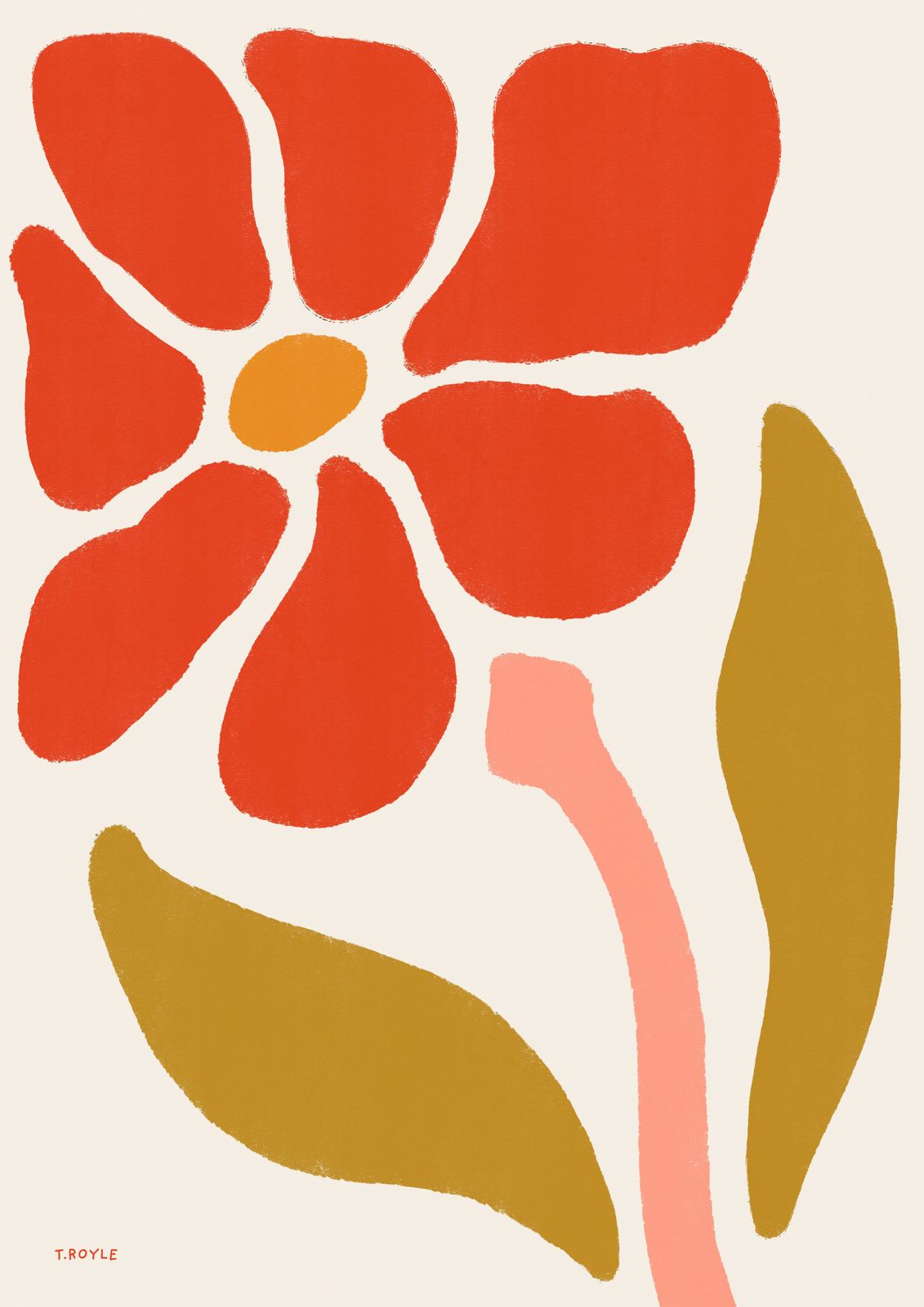 Poster - Röd blomdesign