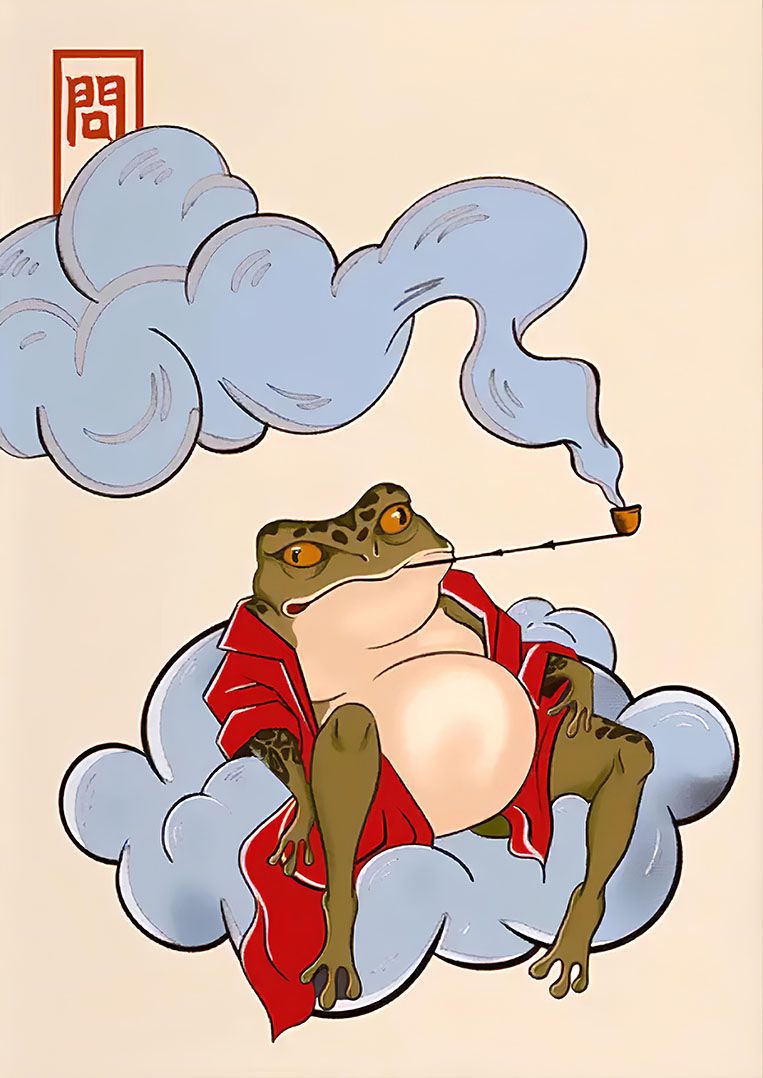 Poster - Rökande Groda Illustration