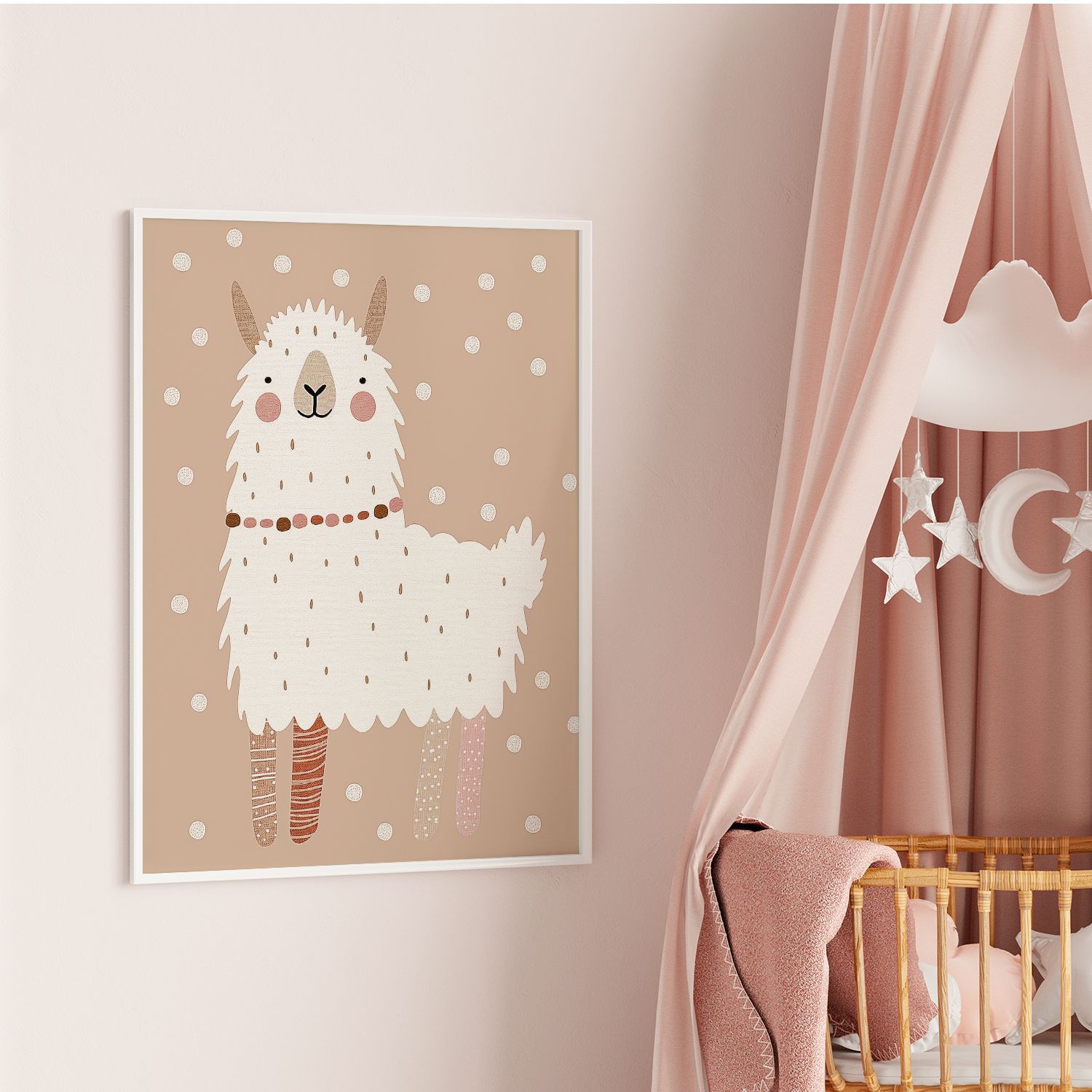 Poster - Söt Lama Illustration