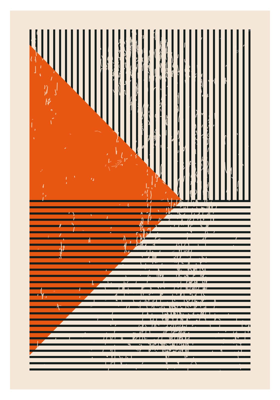 Poster - Abstrakt Orange och Svart