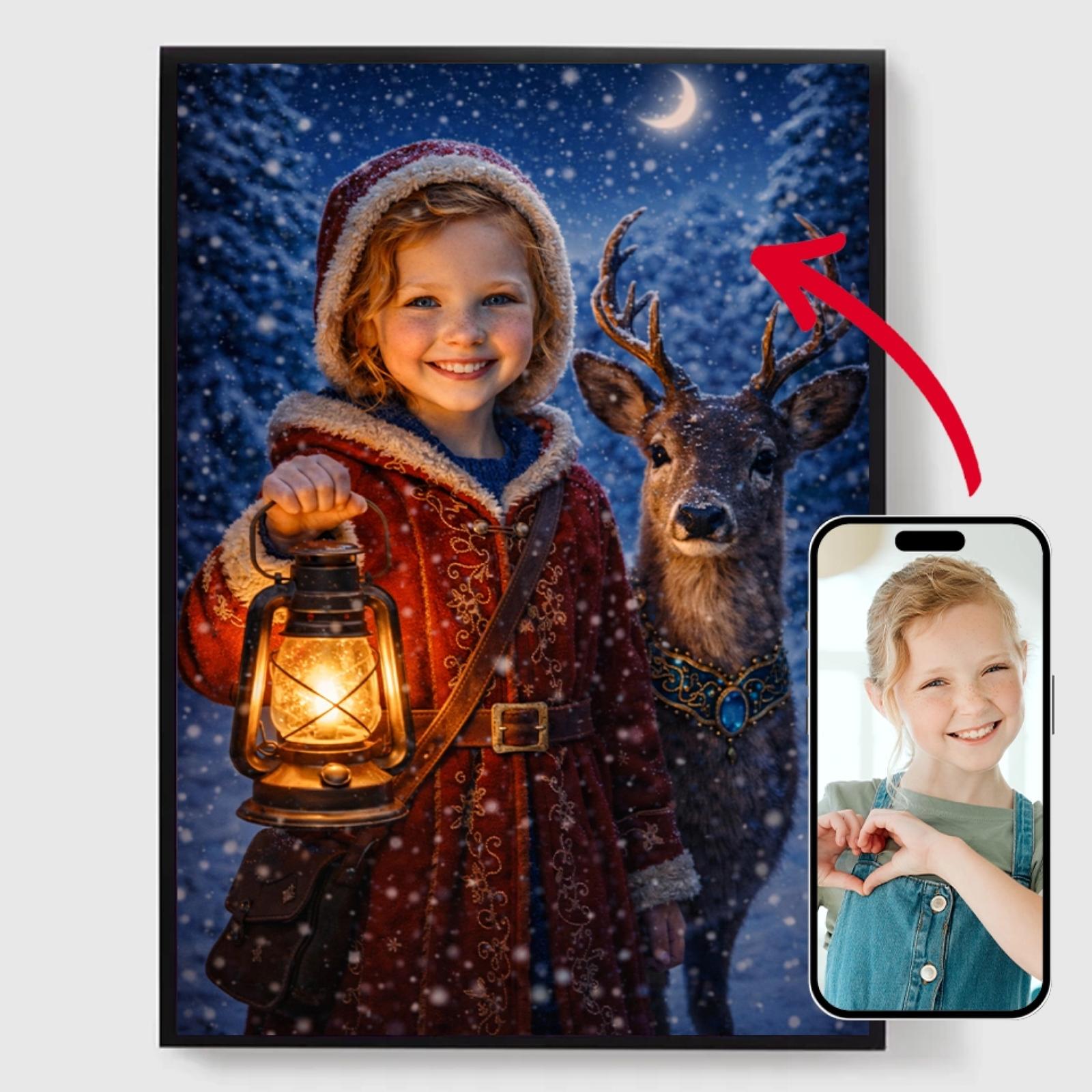 Personlig Poster - Santas Lilla Barnhjälpare - AI Poster
