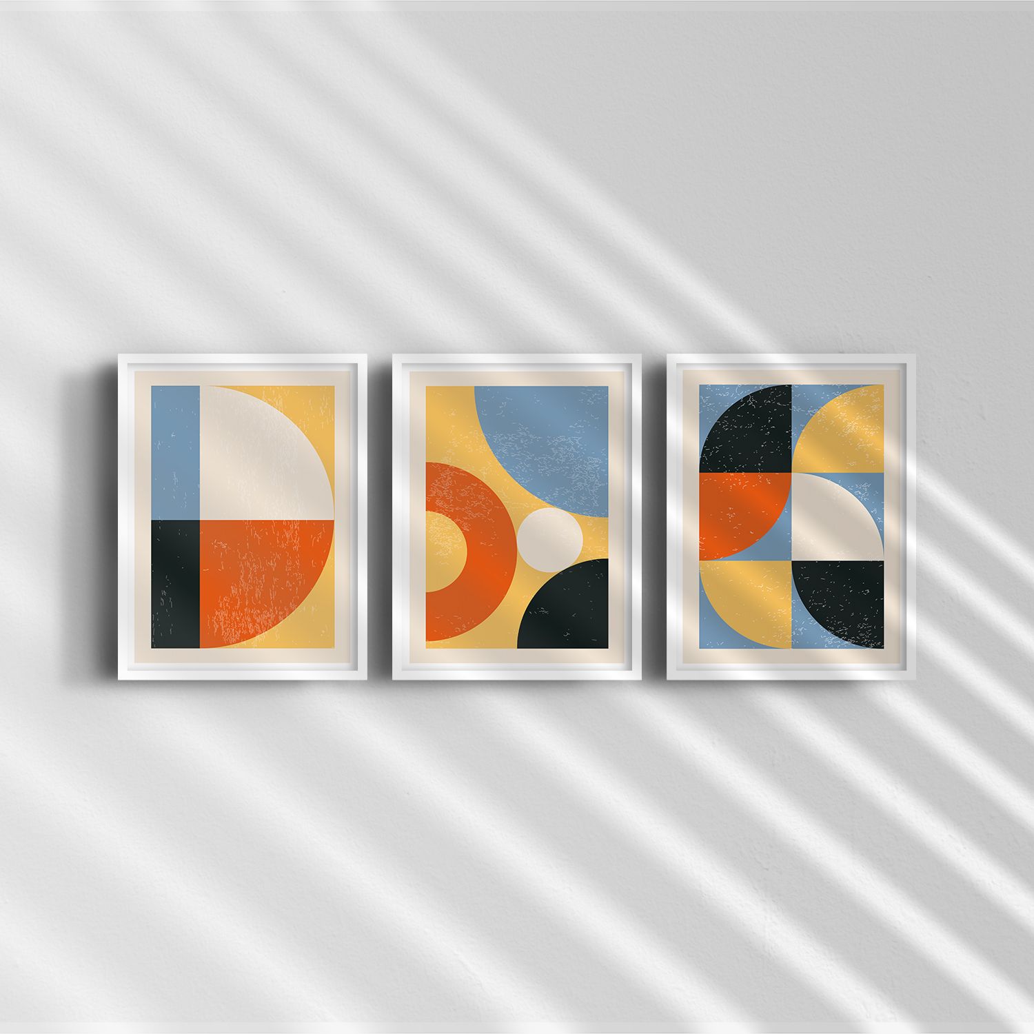 Poster - Abstrakta Geometriska Former / Set av 3
