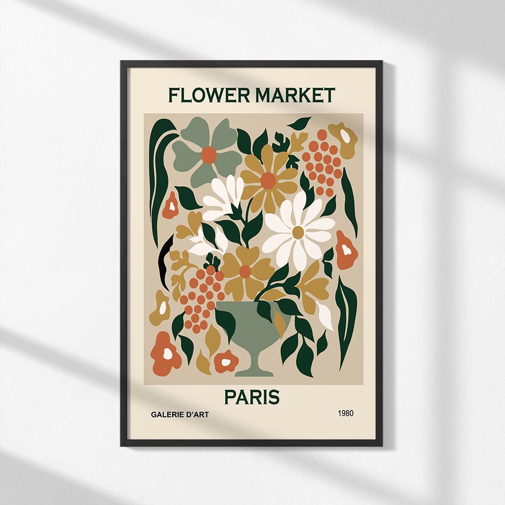 Poster - Blomstermarknad Paris