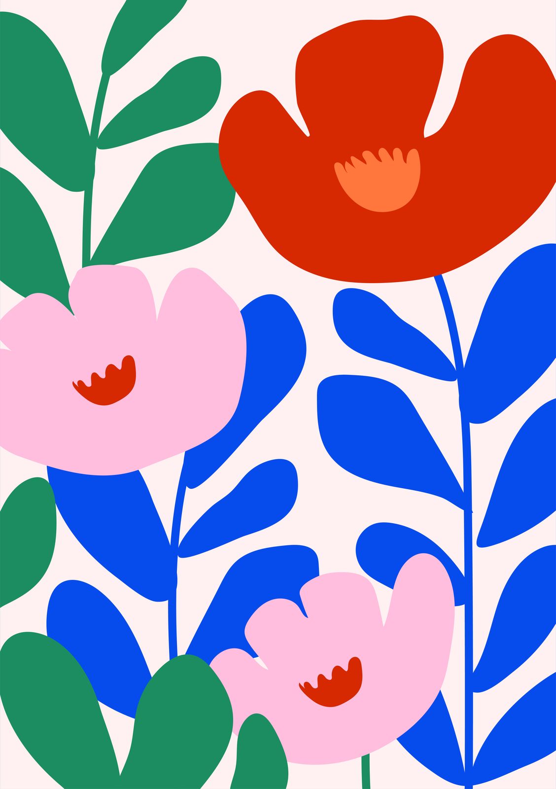 Poster - Abstrakt Blomdesign