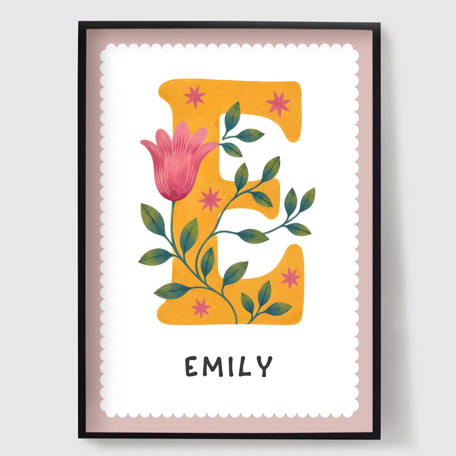 Personlig Poster - Alfabetblomma Initial