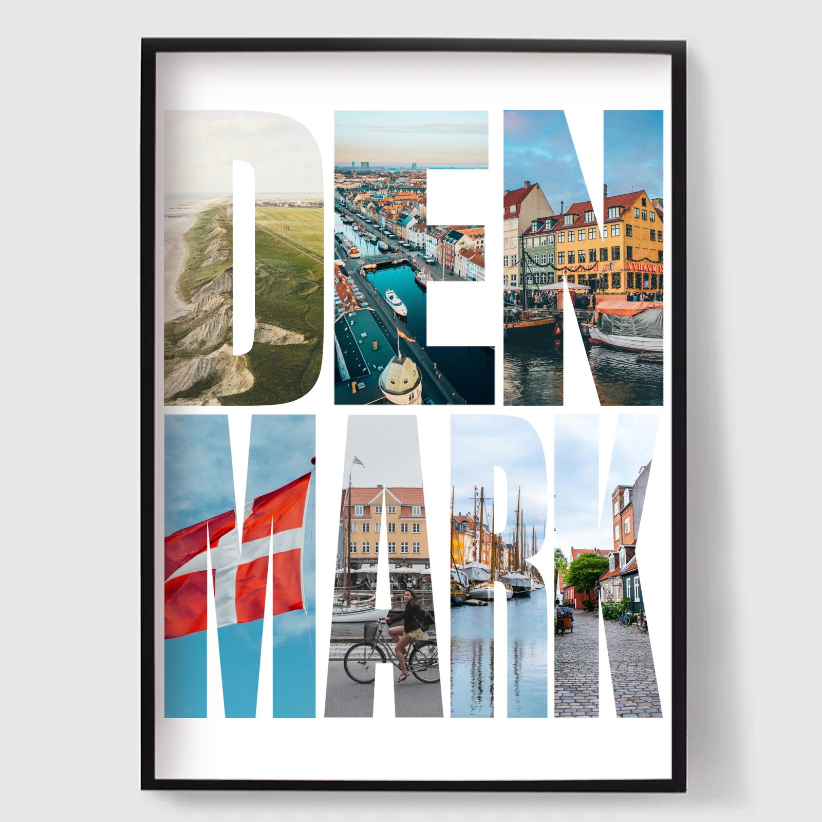 Personlig Poster - Destinationsnamn Fotouppladdning - Danmark