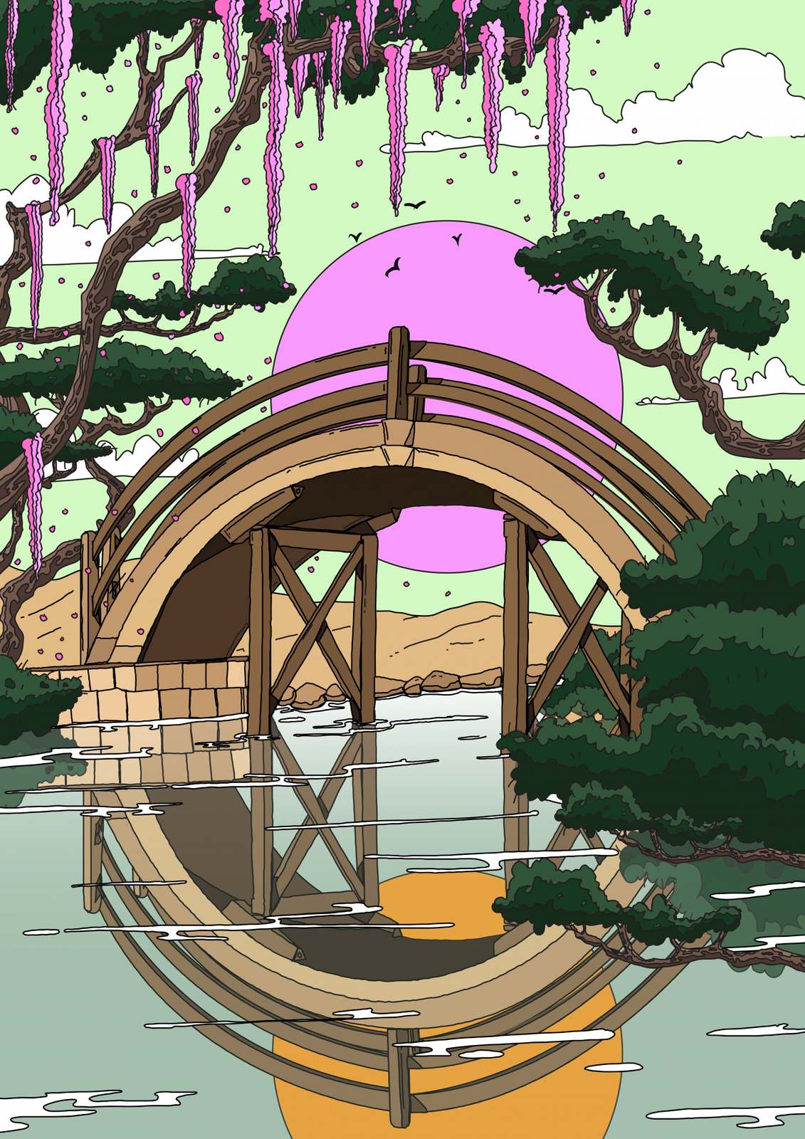 Poster - Japansk Bro Scenery