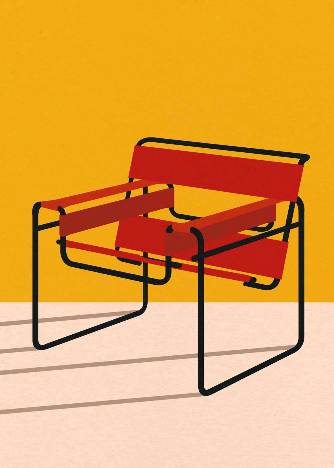 Poster - Illustration av röd stol