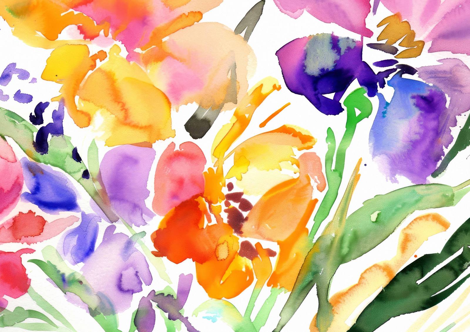 Poster - Färgglada Blomkonst
