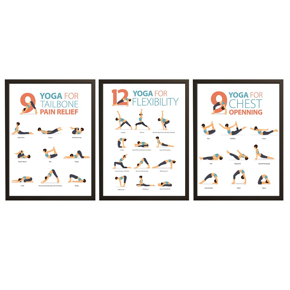 Poster - Yoga Poser Set / Set av 3