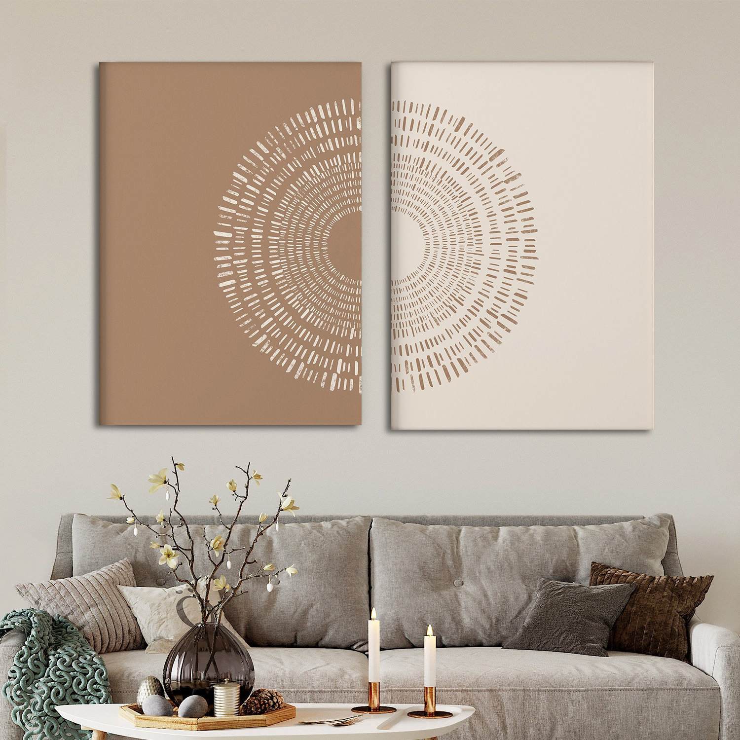 Abstrakt Cirkulärt Mönster Poster Set om 2