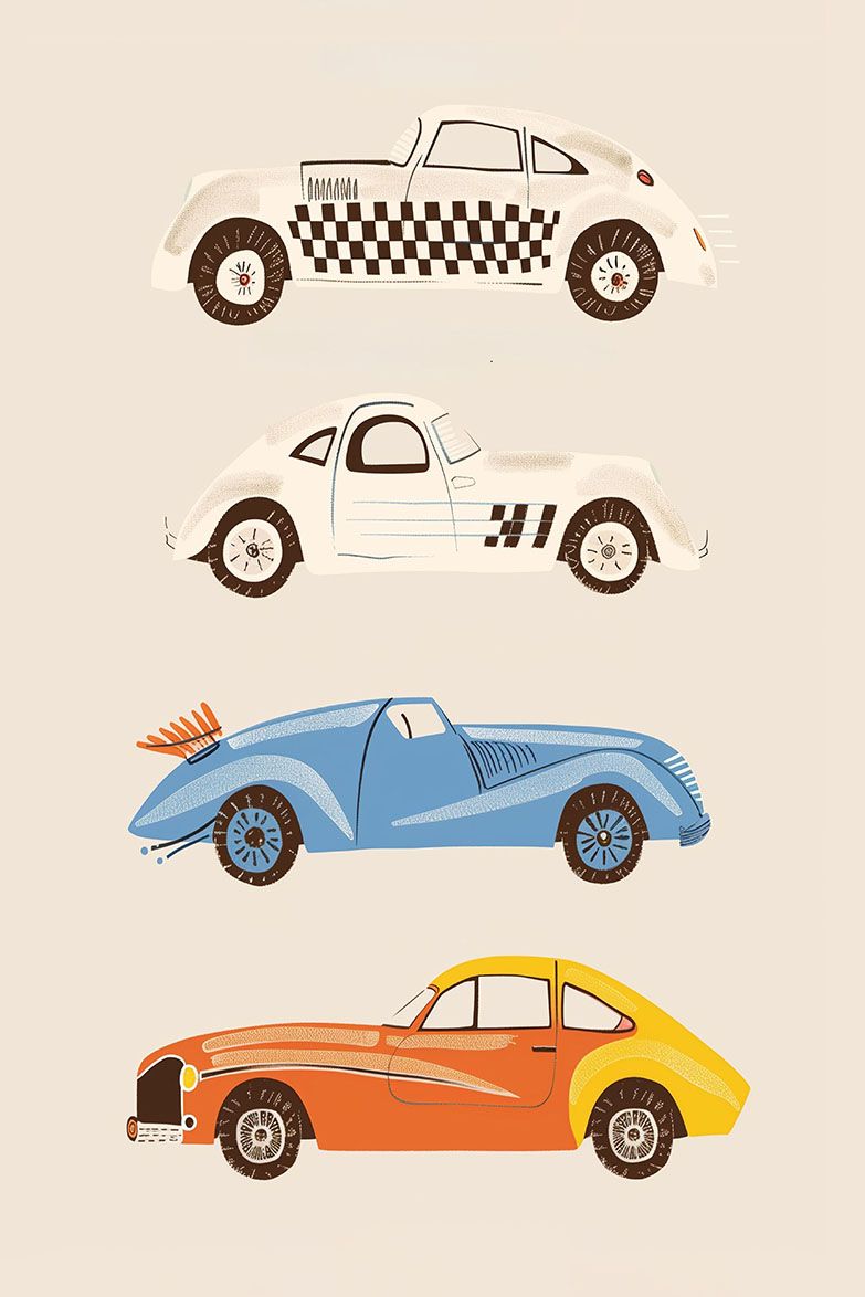 Poster - Klassiska Bilar