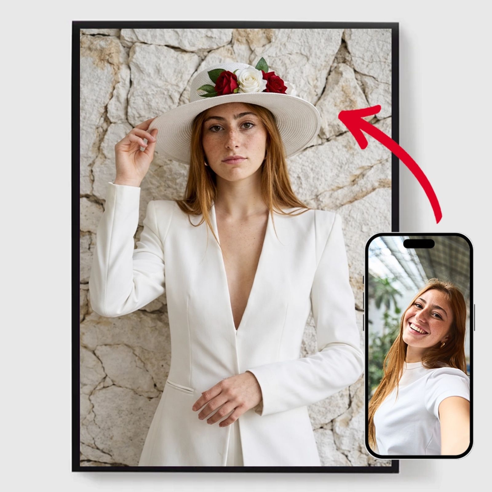 Personlig Poster - Hatt och Rosor - AI Poster