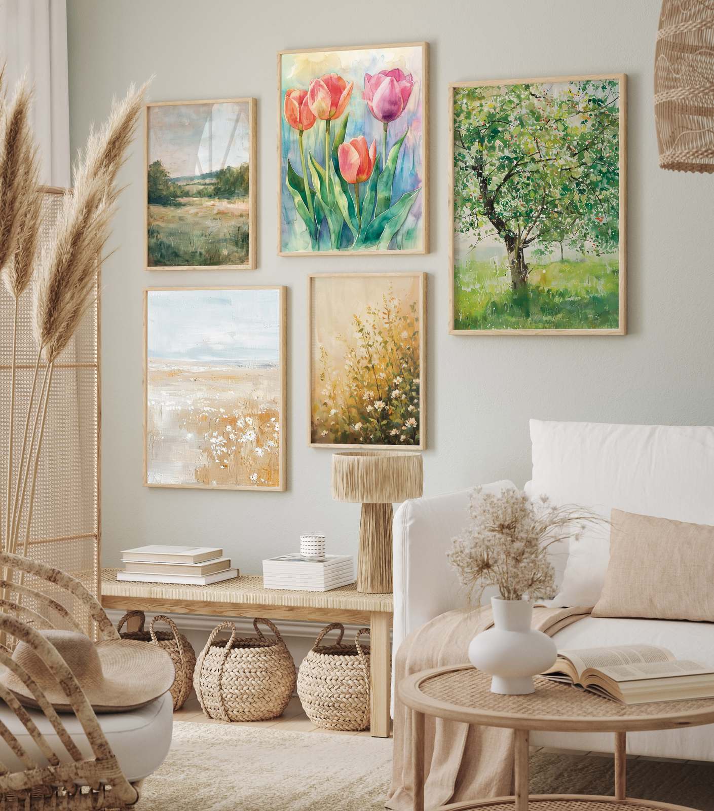 Poster - Natur och Blomsterkonst / Set av 6