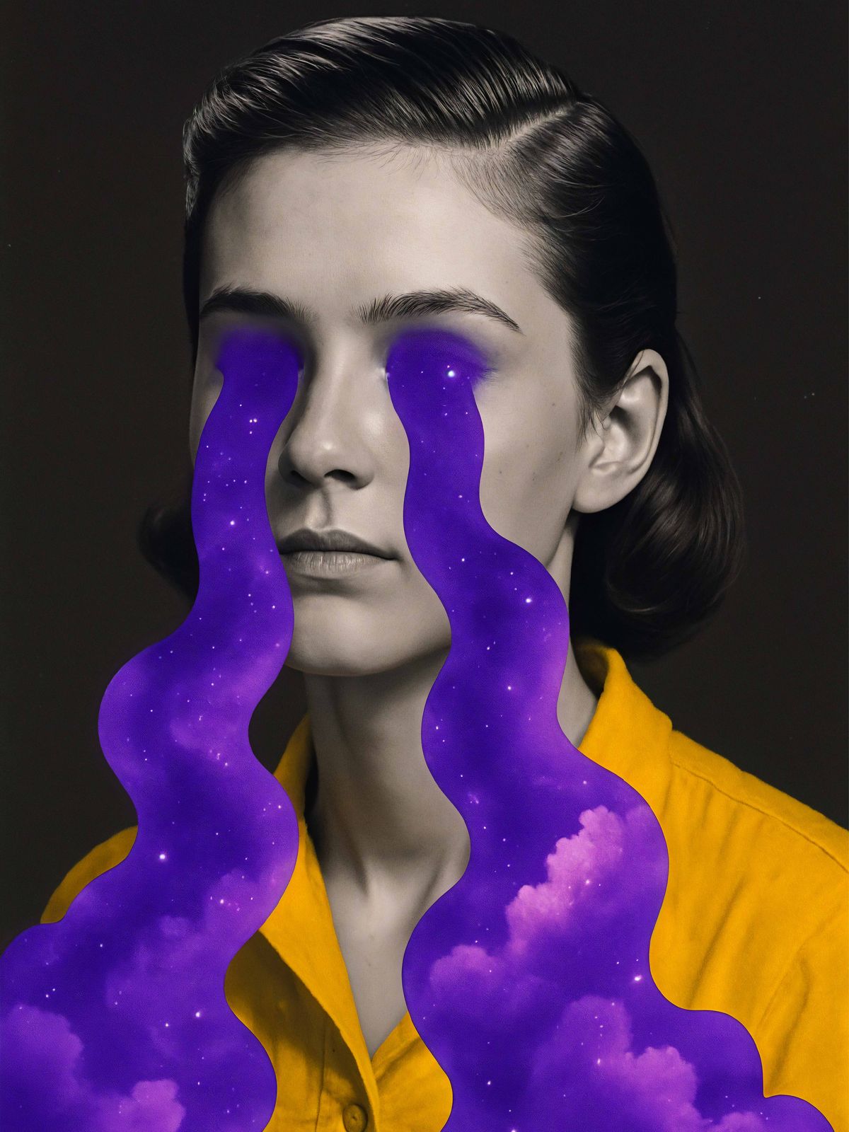 Poster - Surrealistisk Kvinna i Gult