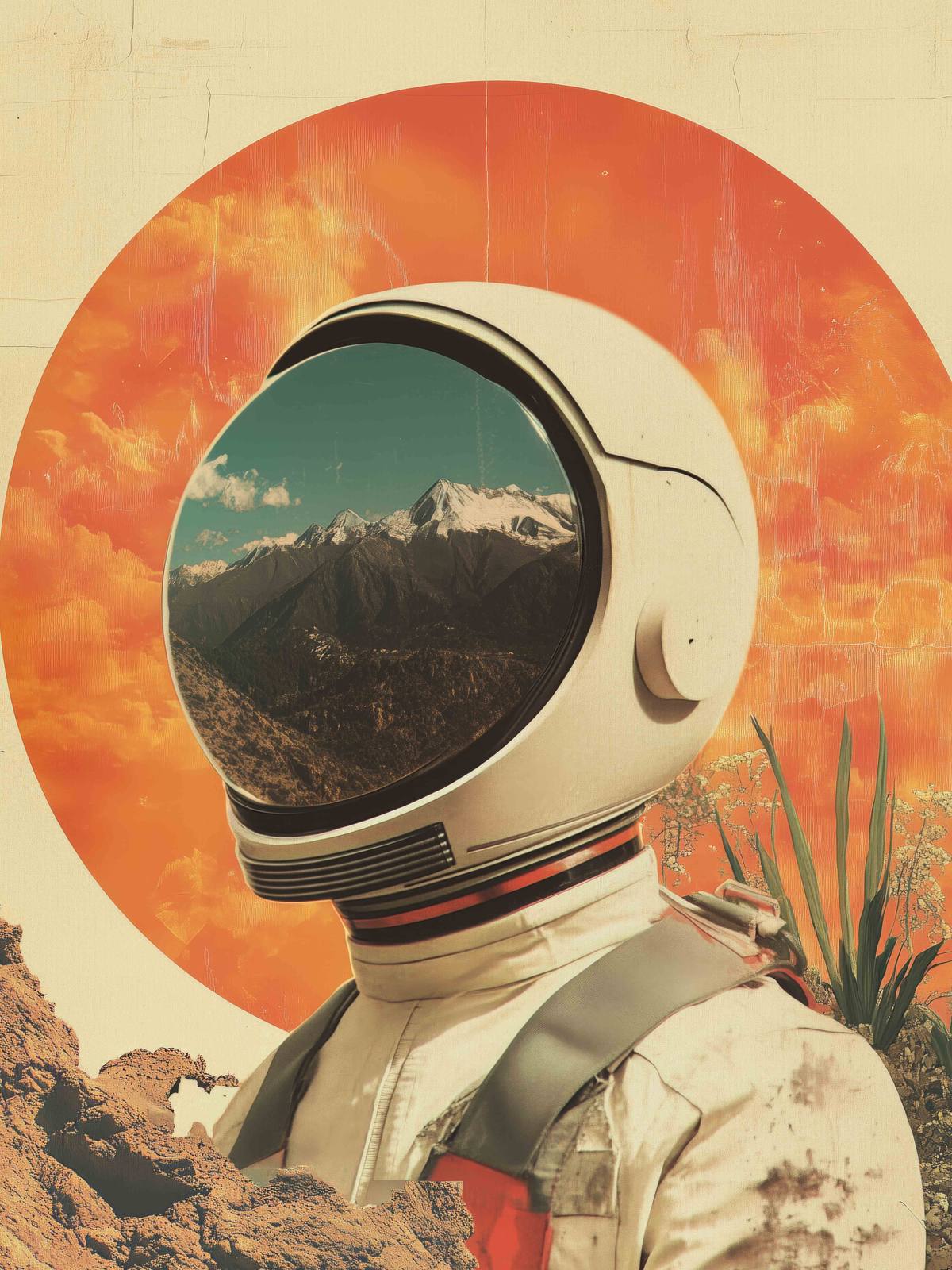 Poster - Astronaut Berglandskap