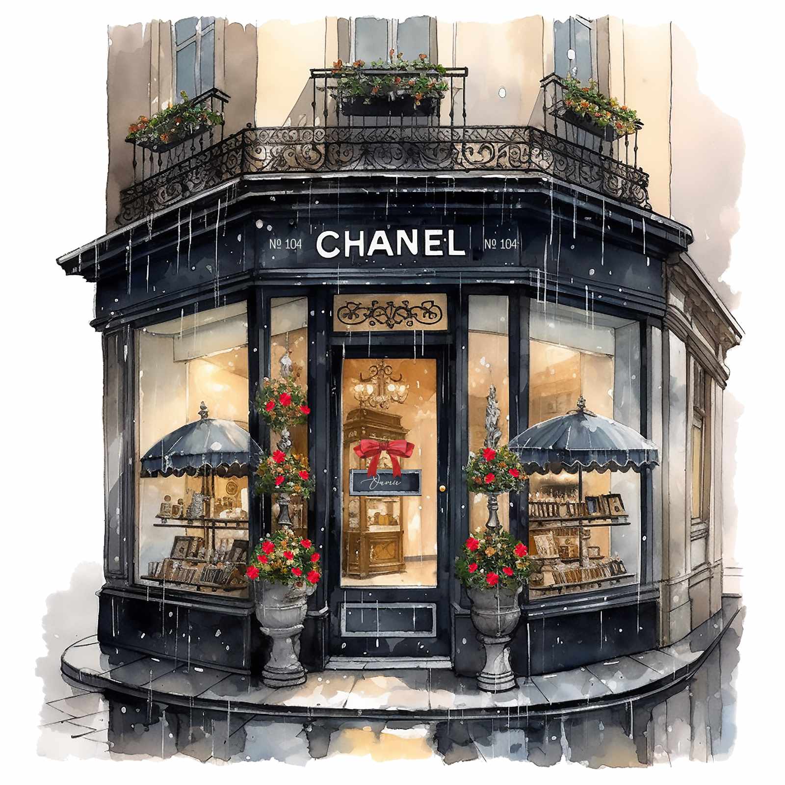 Chanel-butik Akvarellposter