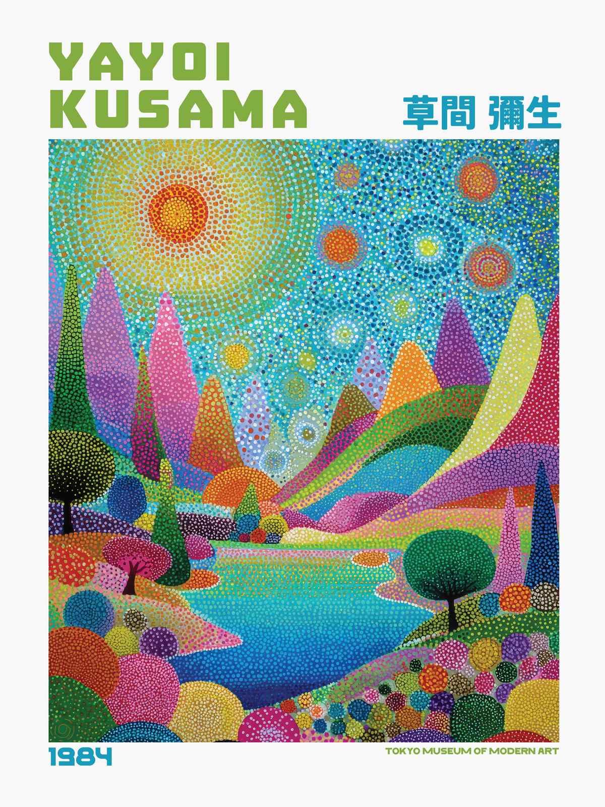Poster - Yayoi Kusama Livfullt Landskap
