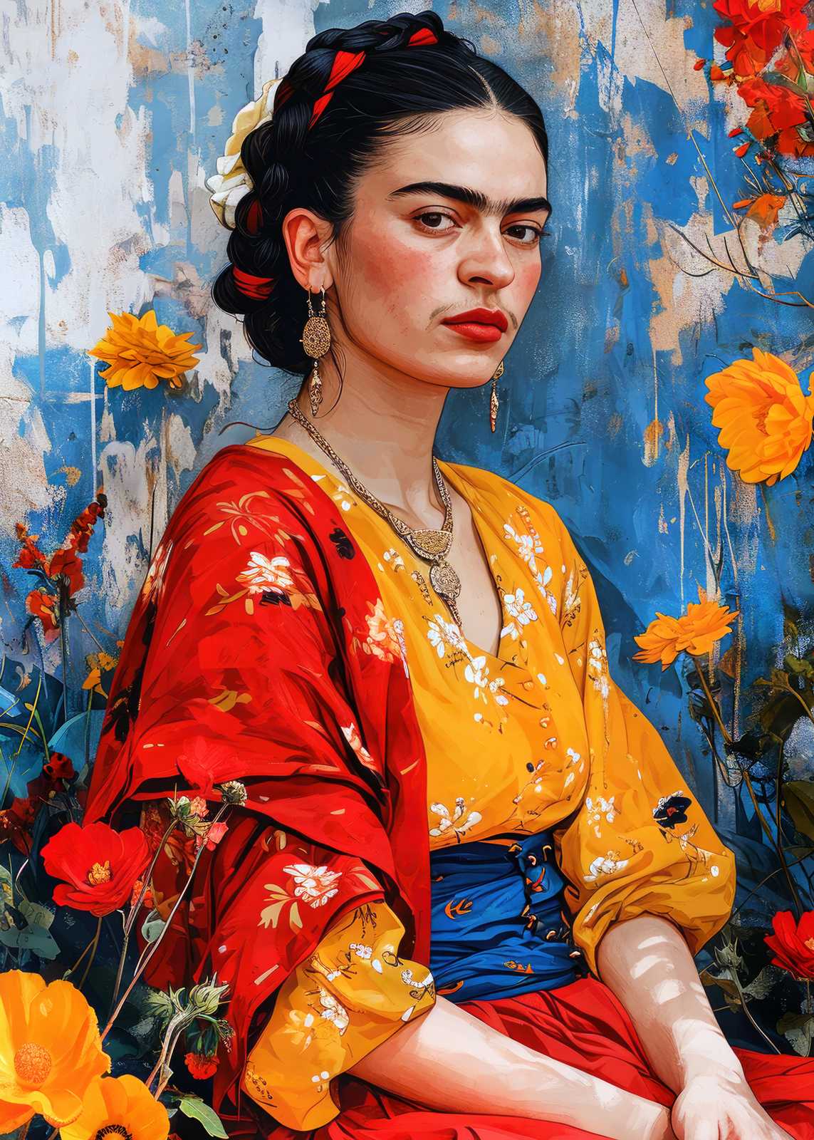 Poster - Frida Kahlo Porträtt