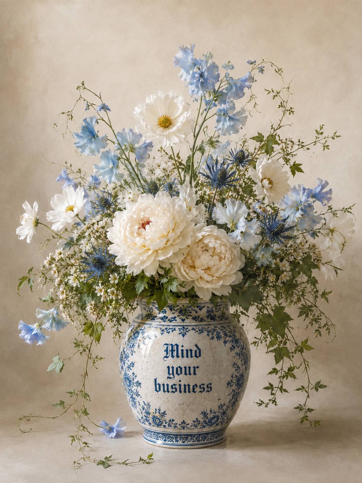 Poster - Blomvas med Mind Your Business