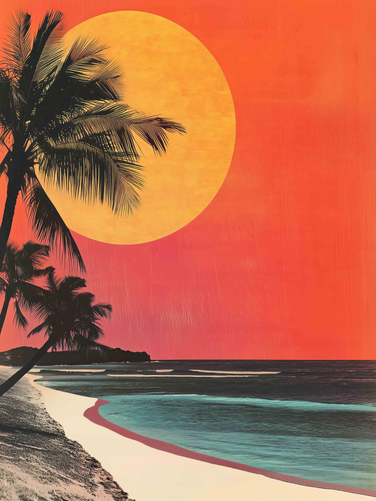 Poster - Tropisk Solnedgång Strand