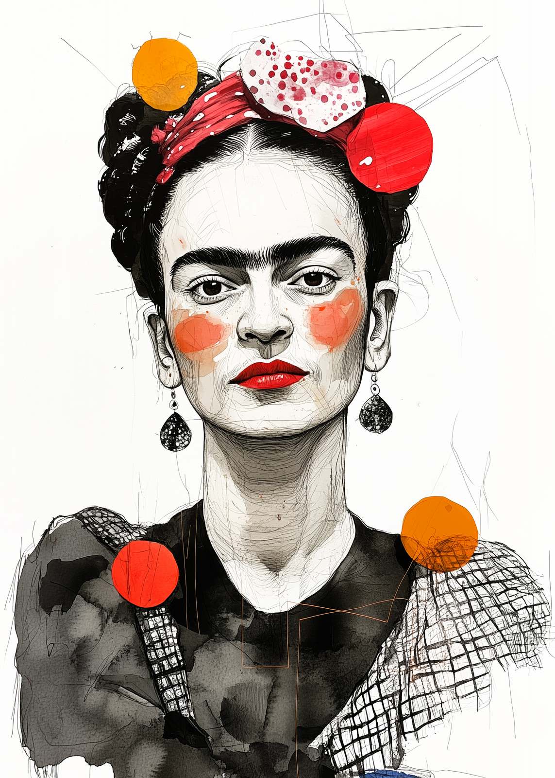 Poster - Frida Kahlo Porträtt
