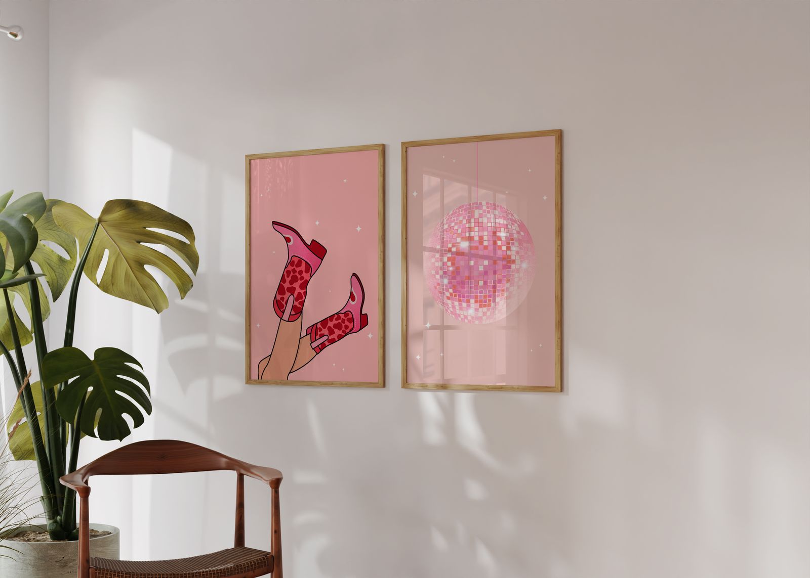 Poster - Diskokula och stövlar / Set med 2