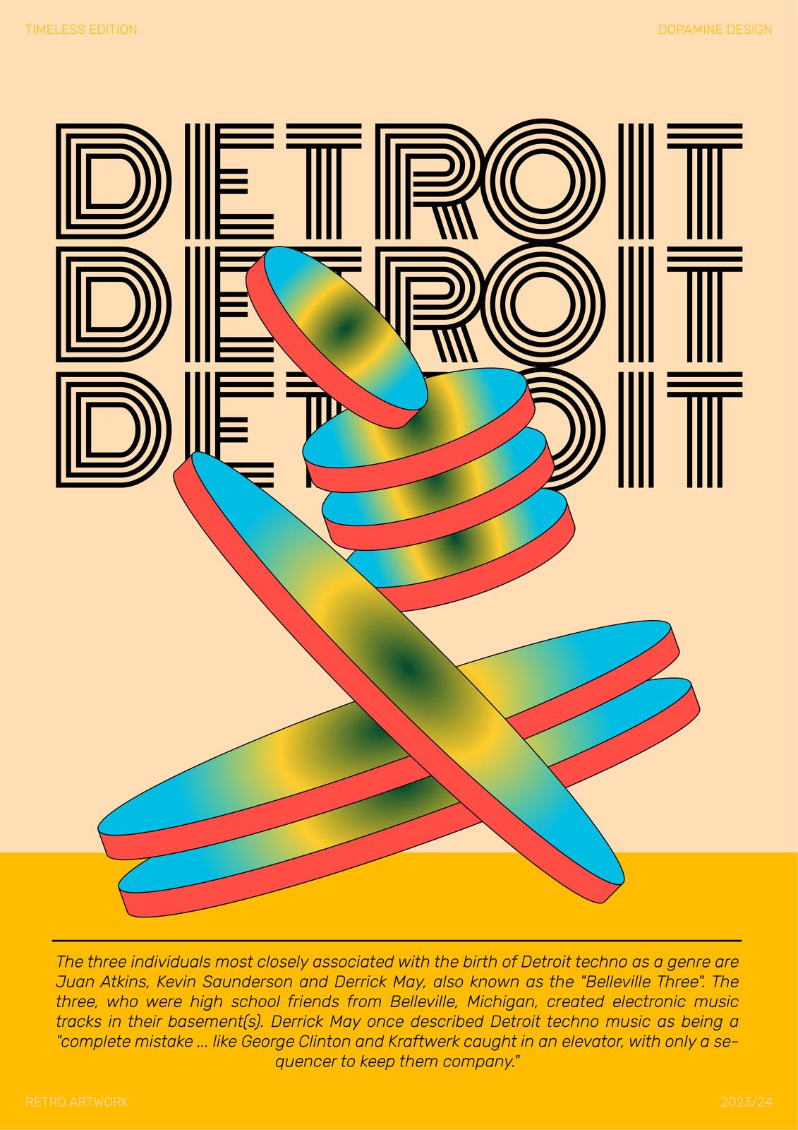 Poster - Detroit Techno Konstverk
